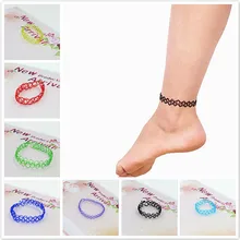 Модные круговые ножные браслеты на шею для ног для отдыха на пляже и пляжа, ювелирные изделия в виде капли воды, паутина
