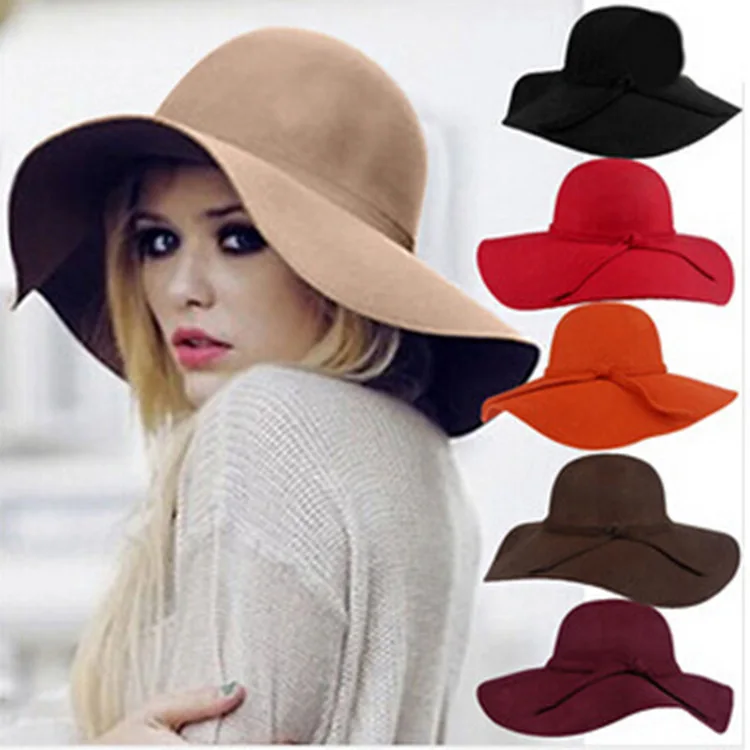 

2018 New fashion England wild hat Korean version of the retro style street imitation wool wool flannel hats trend leisure