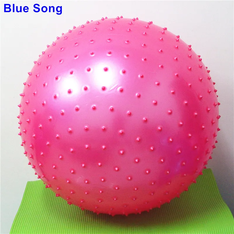 Синяя песня подлинный утолщение диаметр 85 см взрывозащищенный точечный массаж надувной йога мяч утолщение фитнес оборудование - Цвет: Розовый