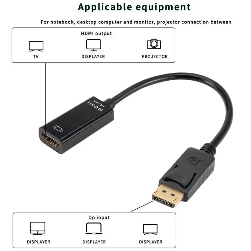 Адаптер DP к HDMI display port Мужской к женскому HDMI кабель конвертер адаптер для проектора дисплей ноутбука ТВ 4K* 2K 1080P