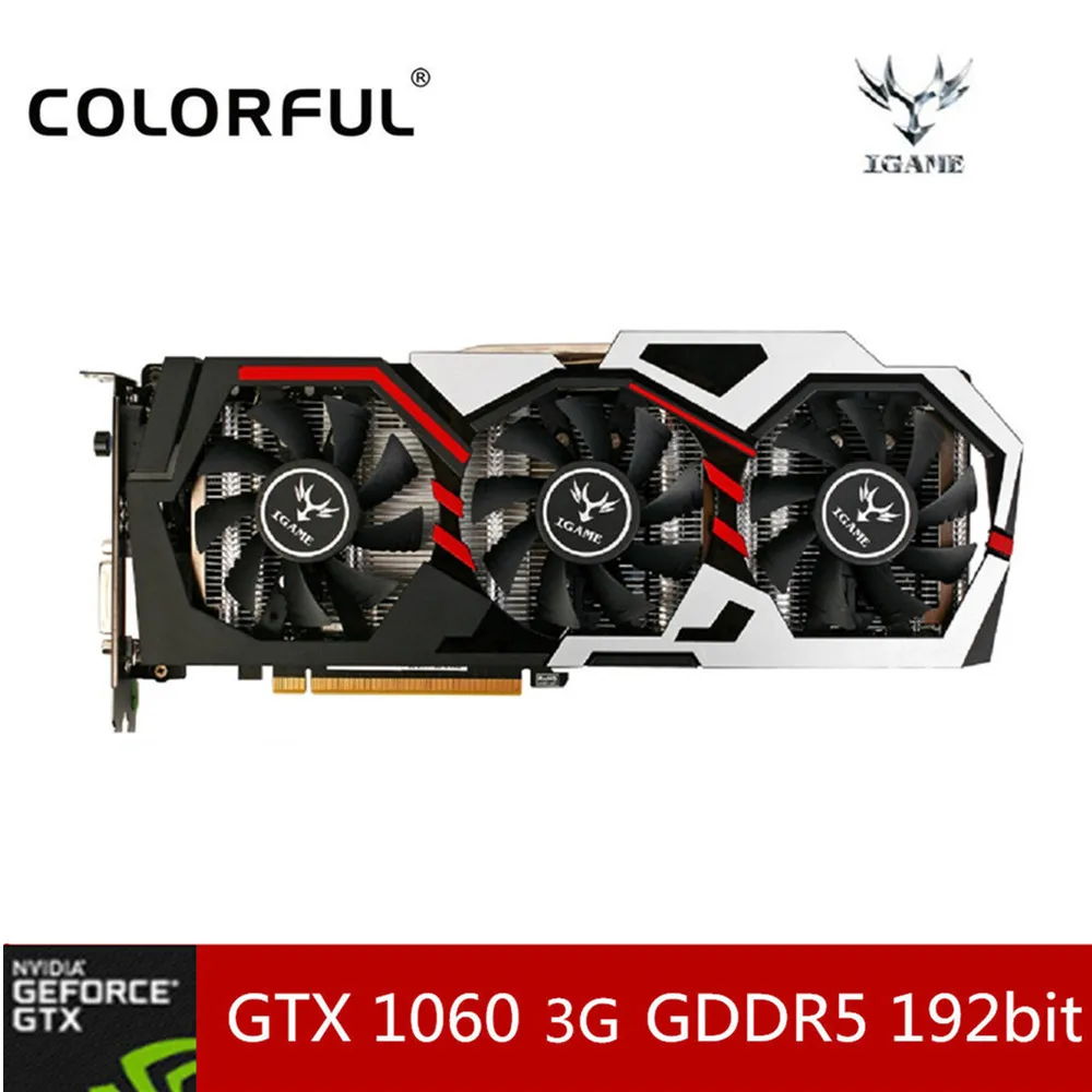 Красочные iGame 1060 U 3GD5 Топ видео Графика карты 8008 мГц 3 ГБ 192bit GDDR5 GeForce GTX карта игры