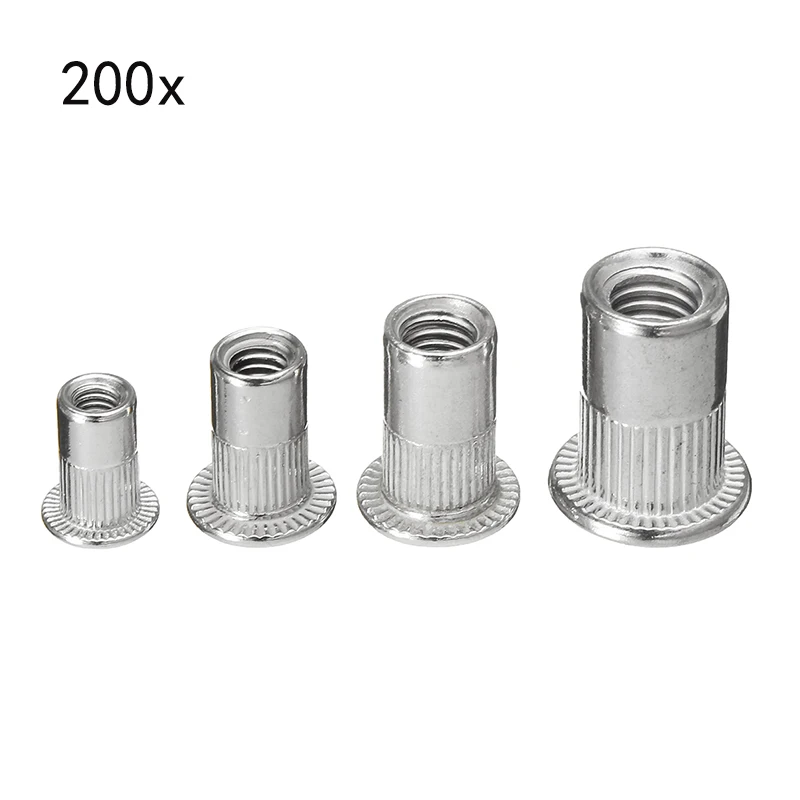 

Suleve 200Pcs Insert Rivet Nut 304 Stainless Steel Countersunk Head M3/M4/M5/M6