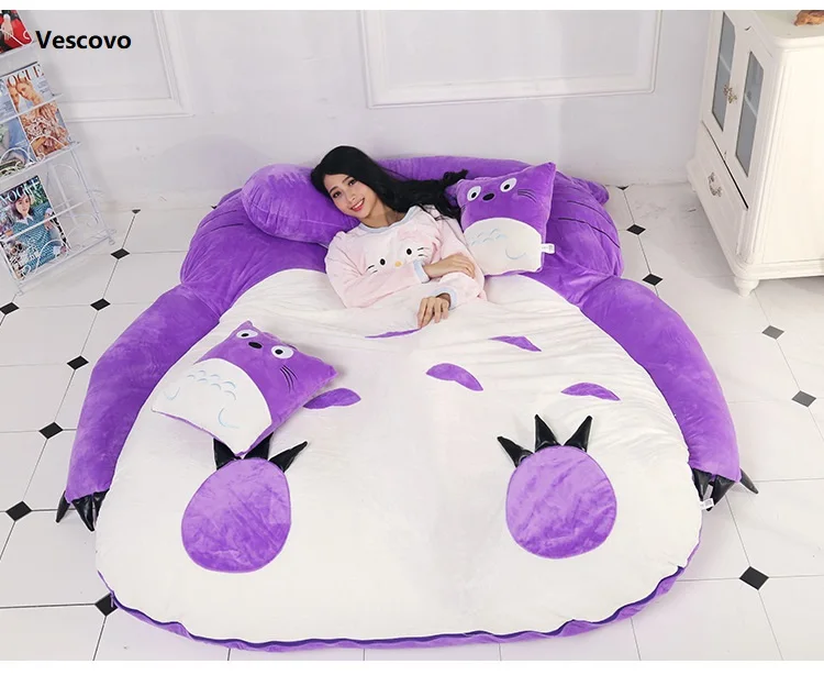 Vescovo Purple Princess Totoro lazy mattress Single cartoon Comfortable mats Lovely creative small bedroom sofa bed chair Vescovo Purple Princess Totoro lazy mattress Single cartoon Comfortable mats Lovely creative small bedroom sofa bed chair