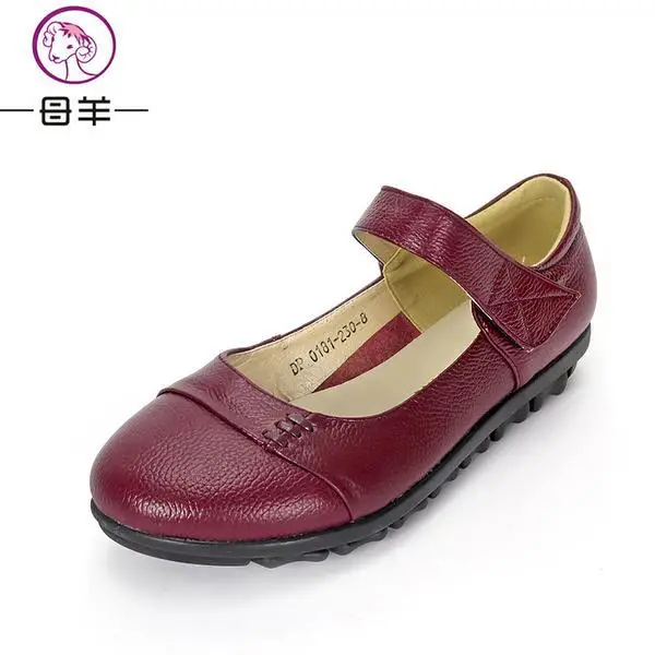 MUYANG Chinese Brand Women Genuine Leather Shoes Woman Flat Single Shoes Fashion Female Soft Casual Work