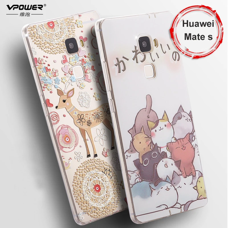 

Vpower Fundas for huawei mate s Case 3D Relief Print tpu Case Cover for huawei mate s cartoon cute Cover Case