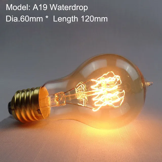 Bombillas Edison Vintage bombilla incandescente lámpara AC 220 V E27