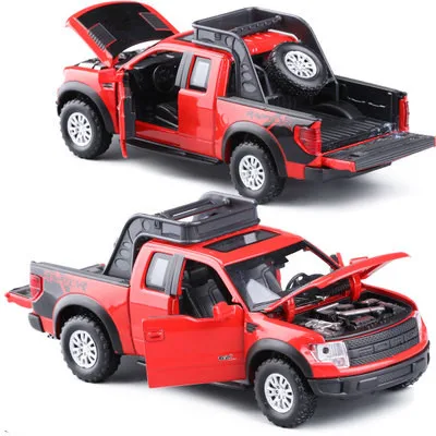 Высокая имитация, Изысканная модель, игрушки для автомобиля, Стайлинг, 1:32 F150 Raptor, пикапы, сплав, модель автомобиля, лучшие подарки - Цвет: Красный