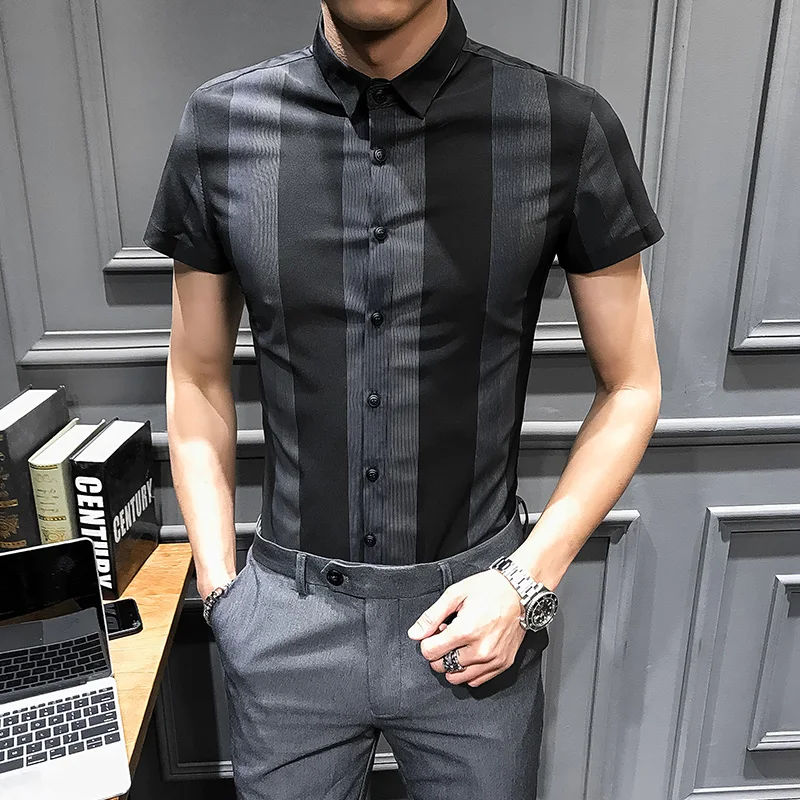 Hot Sale Shirt Dress Summer New 2019 Shirt Men Short Sleeve Casual ...