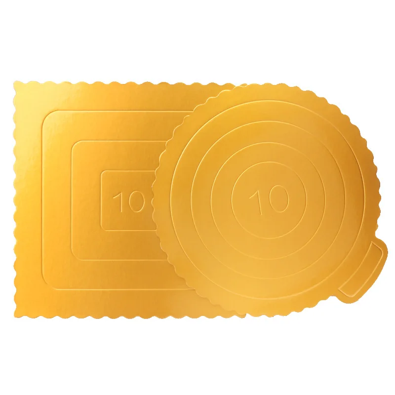 10 дюймовые Золотые круглые квадратные бумажные доски для мусса десертов коврик - Фото №1