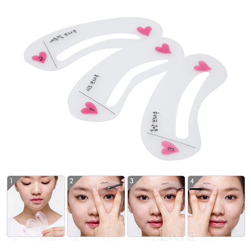 

Hot Sale 3 Styles Eyebrow Drawing Gguide Card Eyebrow Template DIY Make Up Tools 30Pcs/lot