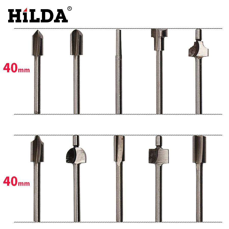 HILDA 10 шт./лот 1/8 мини Хвостовик HSS столярные фрезы подходят Dremel роторные инструменты деревообрабатывающие фрезы Фрезы