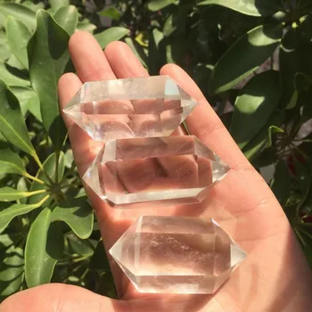 

3pcs Chunky natural Clear Quartz Double Terminated Wand Rock Crystal Energy Generator Tower Reiki Healing Crystal Grids Charka