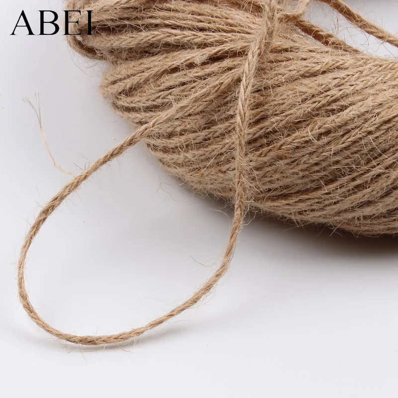 

3mm 10Yards twisted Jute Rope Braid String Cord Craft Cords For Handmade Wedding Party Glass Decoration Gift Packing Lace Ribbon