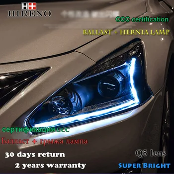 

Hireno Headlamp for 2013-2015 Nissan Altima teana Headlight Assembly LED DRL Angel Lens Double Beam HID Xenon 2pcs