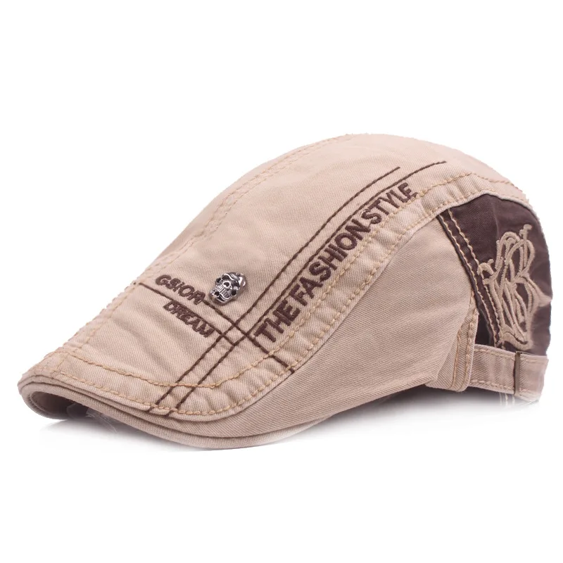 

2019 New Embroidery Autumn Outdoor Camouflage Patchwork Newsboy Caps Men Adjustable Driving Flat Golf Caps