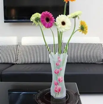 

20pcs/lot Magic Foldable Resuable Collapsible PVC Flexible Vase for Flower Planting Vase flower