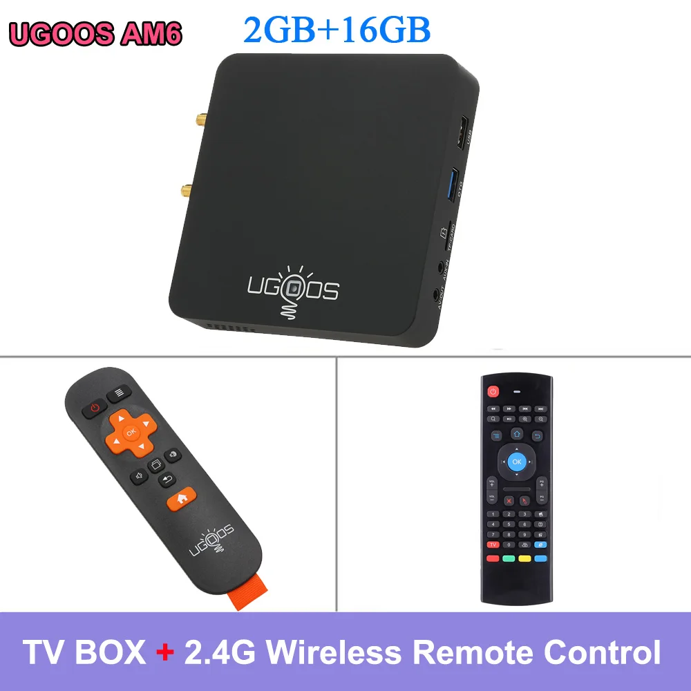 ТВ-бокс UGOOS AM3/AM6 Android 9,0 2 GB/16 GB 2,4G& 5G WiFi телеприставка Amlogic S922X 1000M LAN BT 5,0 4K HD Smart медиаплеер - Цвет: MX3 Remote Control