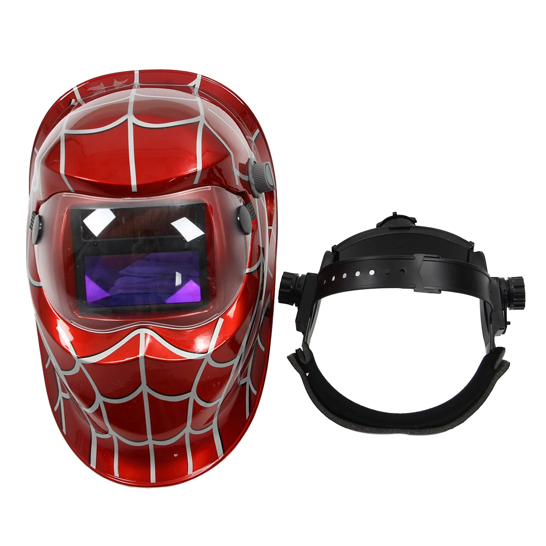 Red Welding Mask Auto Darkening Hand-Held Pro Welder Protective Welders gear 