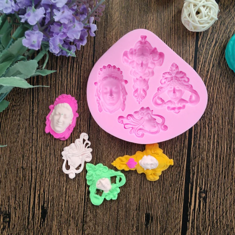 MK 1444 Human Face Cake Mould Facial Head Human Silicone Sugarcraft Chocolate Mold,Hot Sale