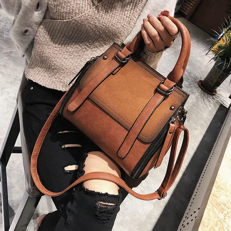 Винтажные новые сумки для женщин 2019 женская брендовая кожаная сумочка высокого