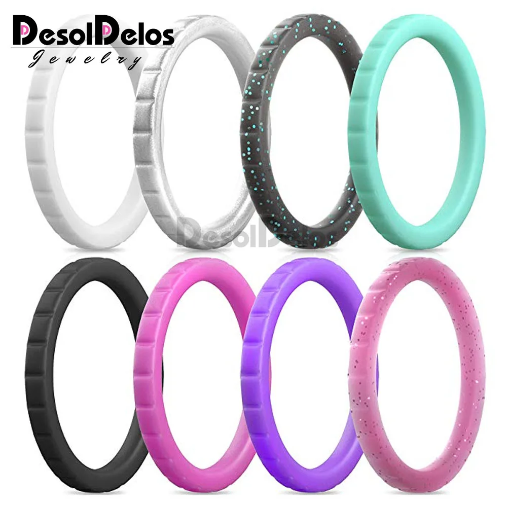 

2019 New 3mm Hypoallergenic Crossfit Flexible Silicone Ring For Women Wedding Rings Food Grade FDA Silicone Finger Ring