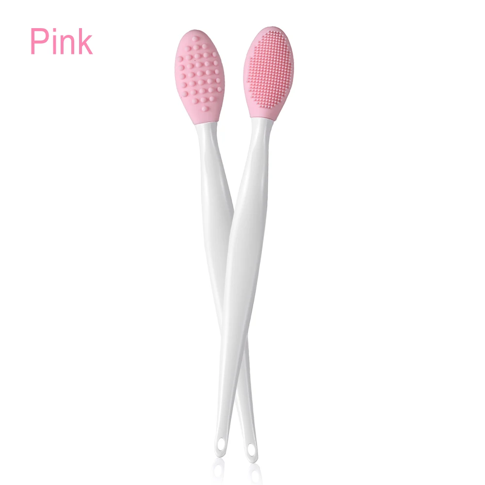 Pink 1 шт., новинка, мягкие, приятные для кожи, силиконовые щетки для чистки лица, удаление черных точек, щетка для чистки лица, массажер, ручной инструмент для отшелушивания - Цвет: Pink