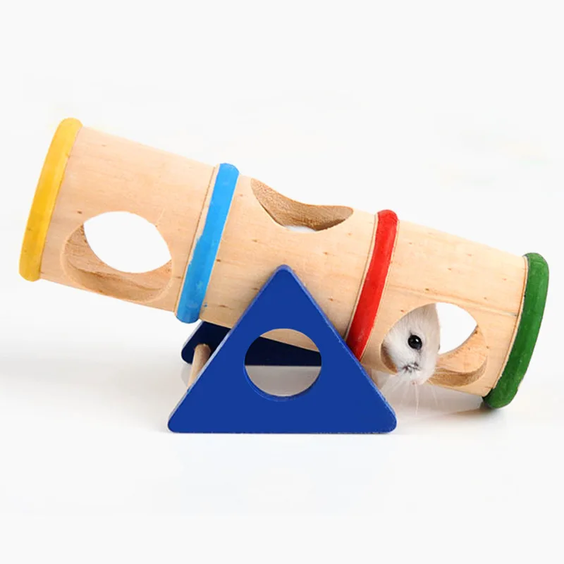 

Leewince Cute Natural Hamster Toy Guinea Pig Hedgehog Wooden Molars Toy Seesaw Ladder Swing Small Animal Pet Cage ccessories