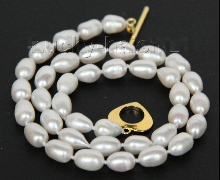 

FREE SHIPPING>>>@@ > AAA 17" 11mm rice white freshwater pearls necklace j10062^^^@^Noble style Natural Fine jewe &