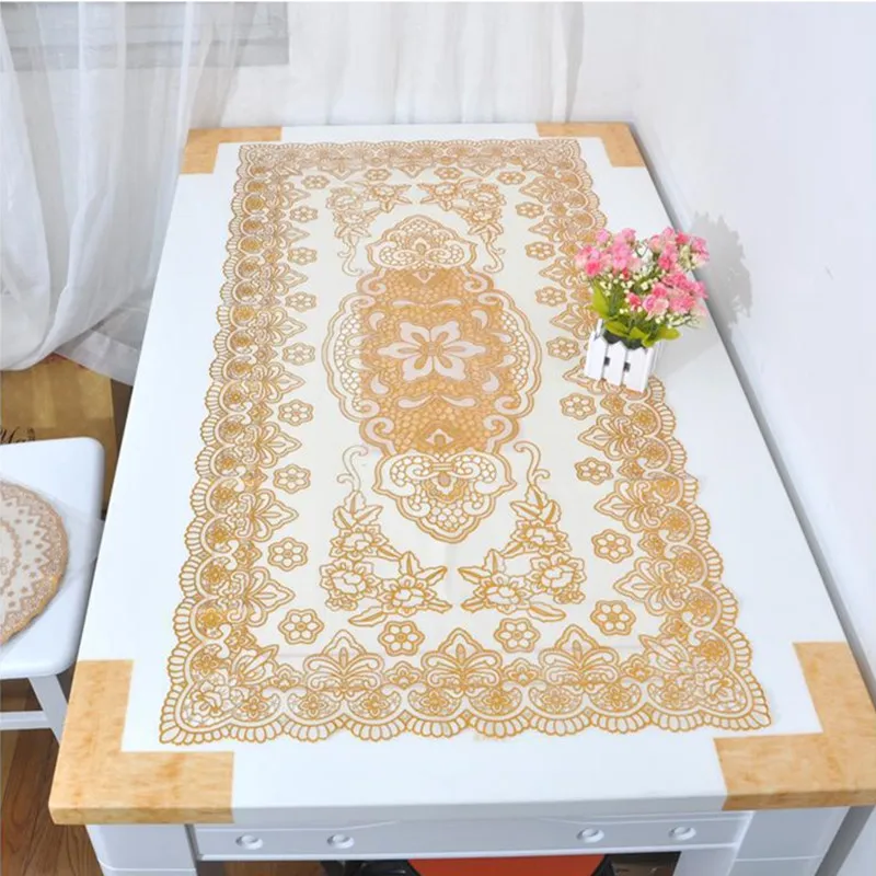 2015 New 1pieces PVC  Classic gold placemat for mat to table 60x120cm home kitchen dining bar
