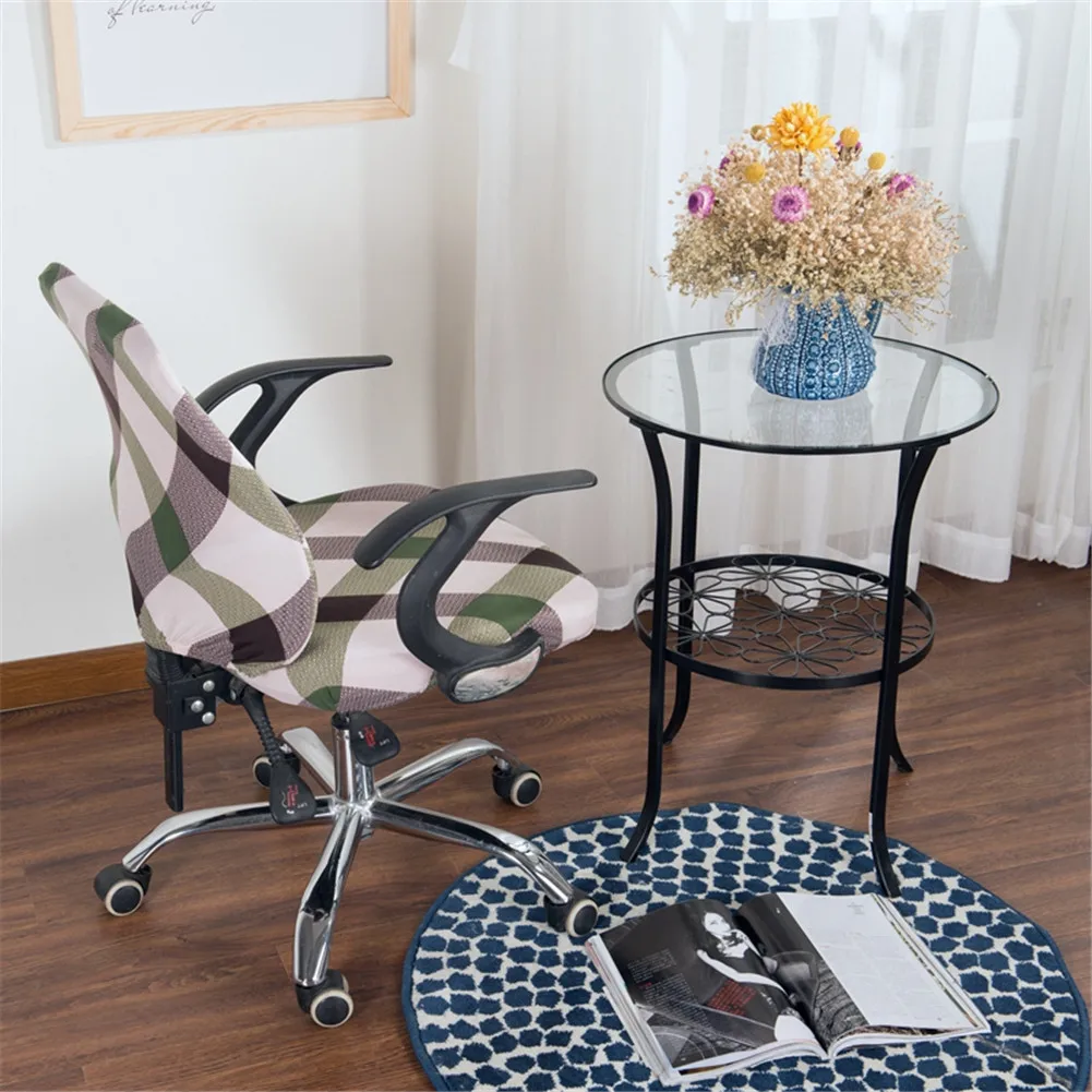 Покрытия для офисных стульев спандекс компьютерный чехол для кресла с цветочным принтом съемные вращающиеся чехлы для стульев стрейч чехол