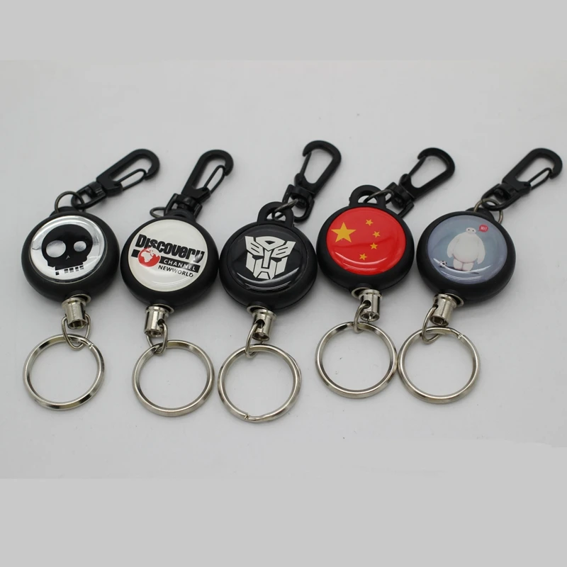 

1PC Fly Fishing Accessories Tackle Boxes Retractor Tools Badge Holder Retractable Key Chain Ring Reel Carabiners Clip