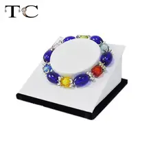 Черный бархат и белый leathertte Дисплей Jewelry Дисплей держатель браслета 12 шт./компл. браслет ювелирных изделий Организатор