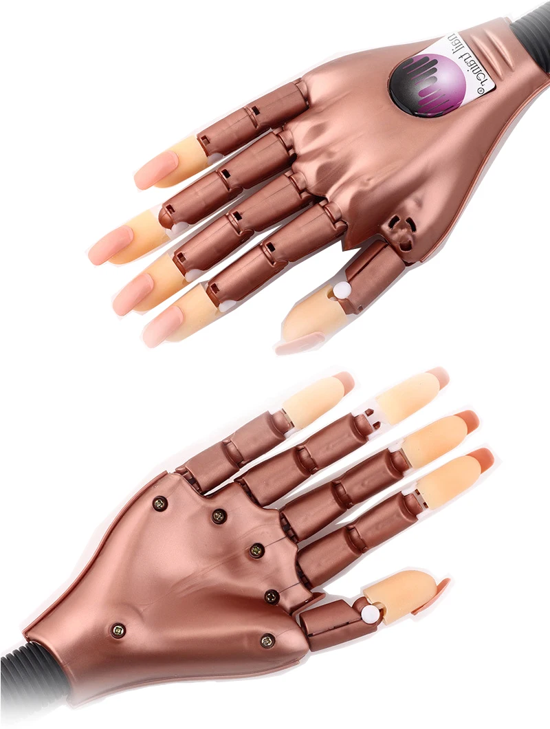 

HQ Nail Practice hand Tips Trainer Tool Adjustable Model Hand DIY Nail Art Training Manicure False Nail 40 Tips