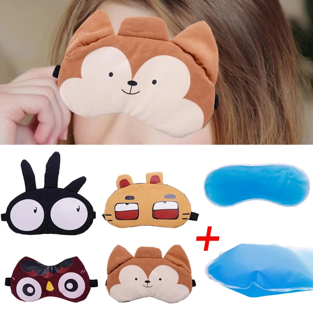 

1PCS Cute Eyeshade Cold Cooling Gel Ice Eye Care Mask Padded Shade Cover Stress Relaxing Relief Sleeping Blindfold #280021