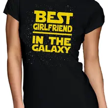 Лучшая девушка в Галактике Футболка-Звездные войны тематический день рождения Рождественский подарок уличная Забавный принт одежда хип-топа Ман