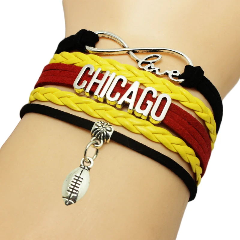 Customizable Sports Chicago Team Jewelry Men Infinity Love Baseball