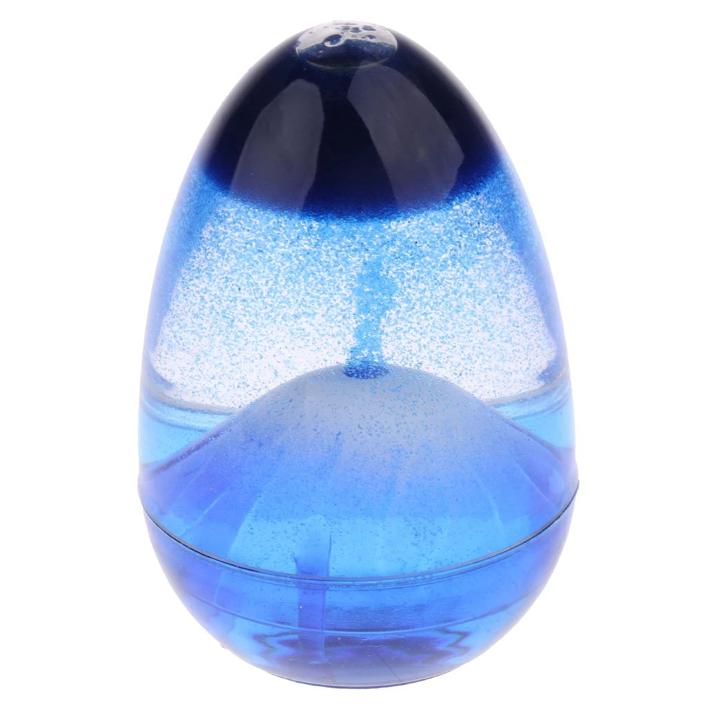 Creative Volcano Eruption Egg Shape Liquid Hourglass Sand Sandglass Timer Counter Ornament Gadget Home Decor Shelf Display