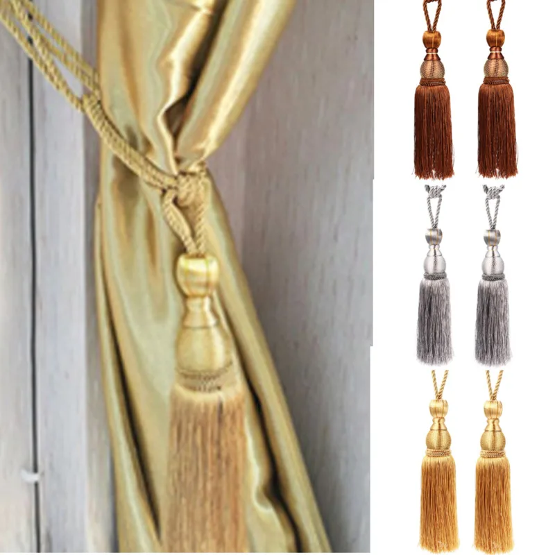 

1pcs Curtain Holdbacks Rope Tie Backs Crystal Pearl Ball Hanging Tassel Tiebacks Home Window Drapes Curtain Supplies New