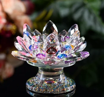 

9x11cm High-grade K9 Crystal Lotus Candle Holders 7 Colors Europe Bowl Candlestick Fashion Wedding/Home/Bar/Party Decoration