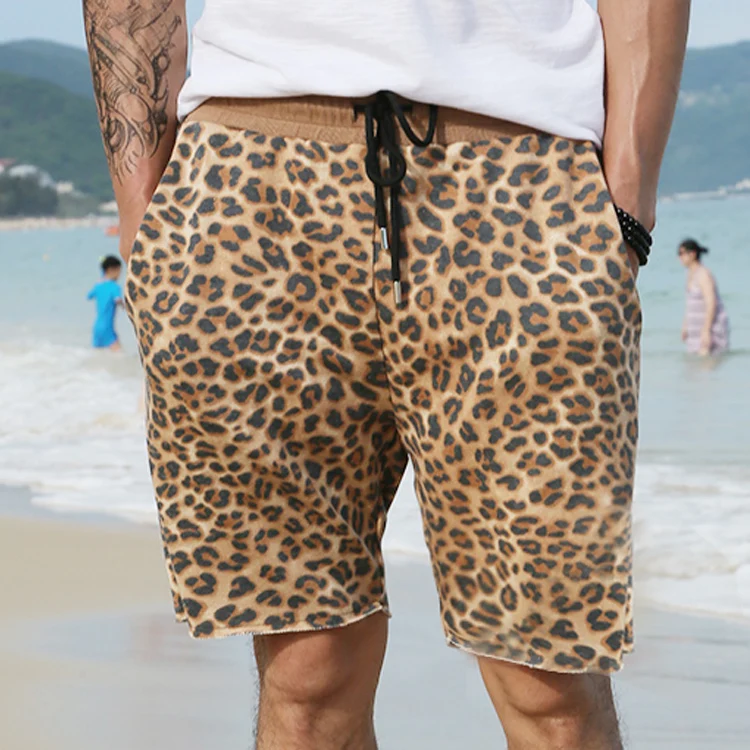 Swag Leopard Print Shorts Men Loose 