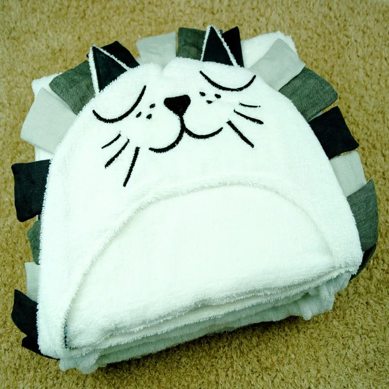Новорожденных банное Полотенца ребенок кот стиль мешок кондиционером Одеяло высокое Качественный хлопок пеленание B