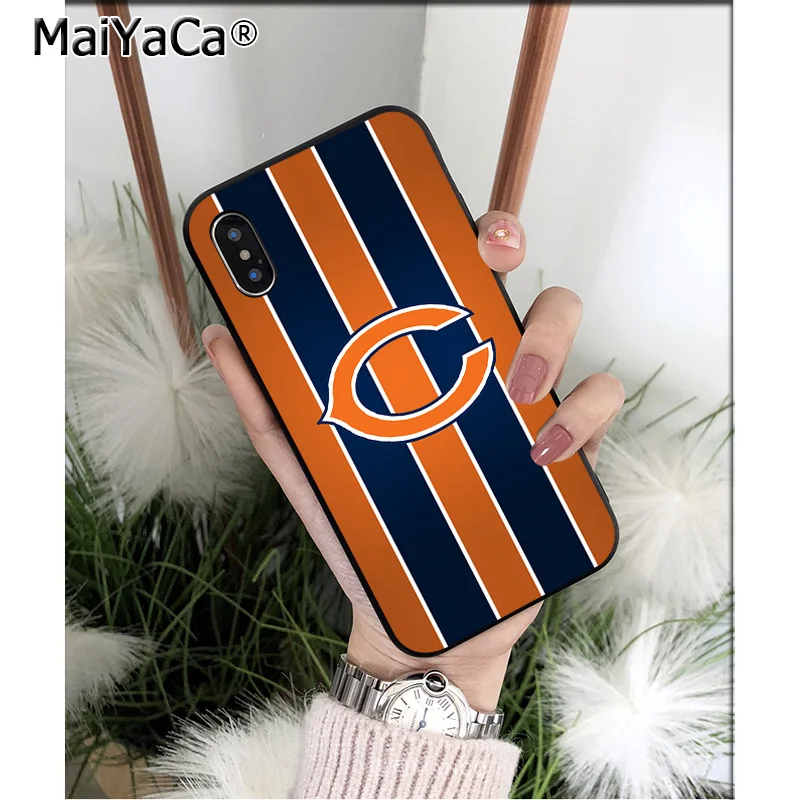 MaiYaCa Chicago Bears мягкий, силиконовый, из ТПУ черный чехол для телефона Apple iPhone 8 7 6 6S Plus X XS MAX 5 5S SE XR чехол