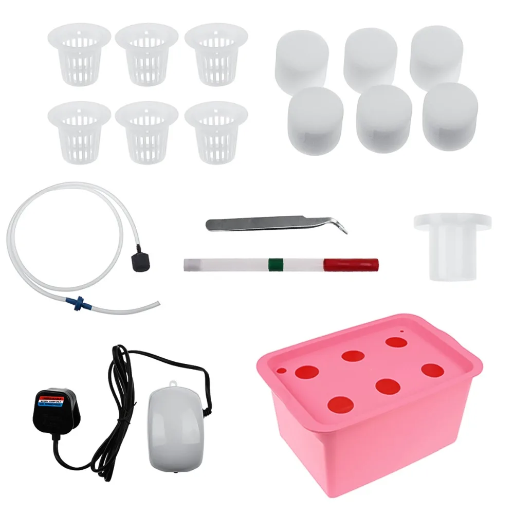 6 Holes Plant Site Hydroponic ABS Garden Pots Planters System Indoor Garden Cabinet Box Grow Kit Bubble Nursery Pots 6 Holes Plant Site Hydroponic ABS Garden Pots Planters System Indoor Garden Cabinet Box Grow Kit Bubble Nursery Pots