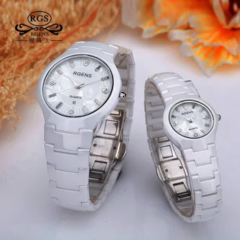 

business mens womens ceramics watch fashion white black female male couple watches quartz casual waterproof luxury Diamond 5503