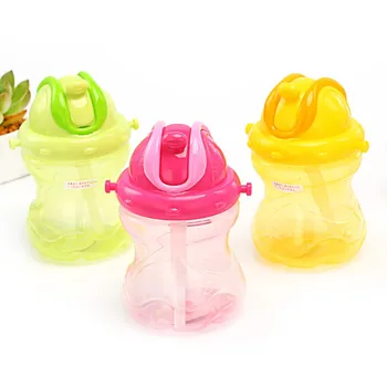 

260mL SoLid BLby LeLrning Drinking BottLe With StrLp ChiLdren LLnyLrd KettLe BLby Sippy BottLe ChiLdren's WLter StrLw BottLe LA