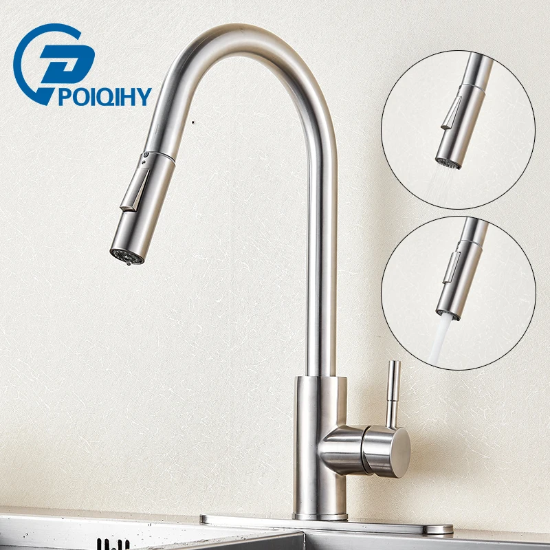 Poiqihy Stainless Steel Sensitive Touch Control Faucet Mixer Pull Poiqihy Stainless Steel Sensitive Touch Control Faucet Mixer Pull Out Sense Kitchen Tap In Faucets From Home