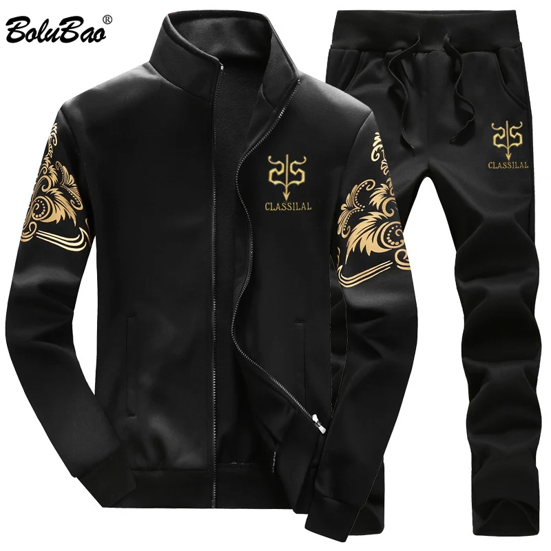 

BOLUBAO Men Set Casual Sportswear Tracksuits Sets Gyms Sweatshirt + Sweatpants Sets Fashion Brand Male Two Piece Sets