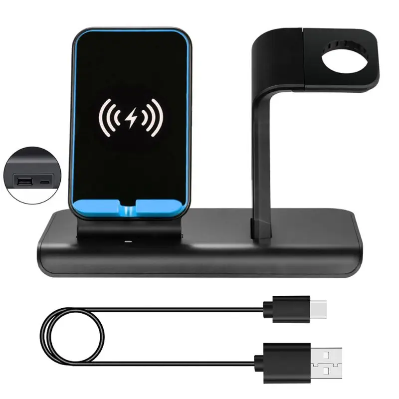 

10W 2in1 Qi Wireless Fast Charger Stand Dock for iPhone X XS XR 8 Plus Charging Dock Holder For Apple Watch