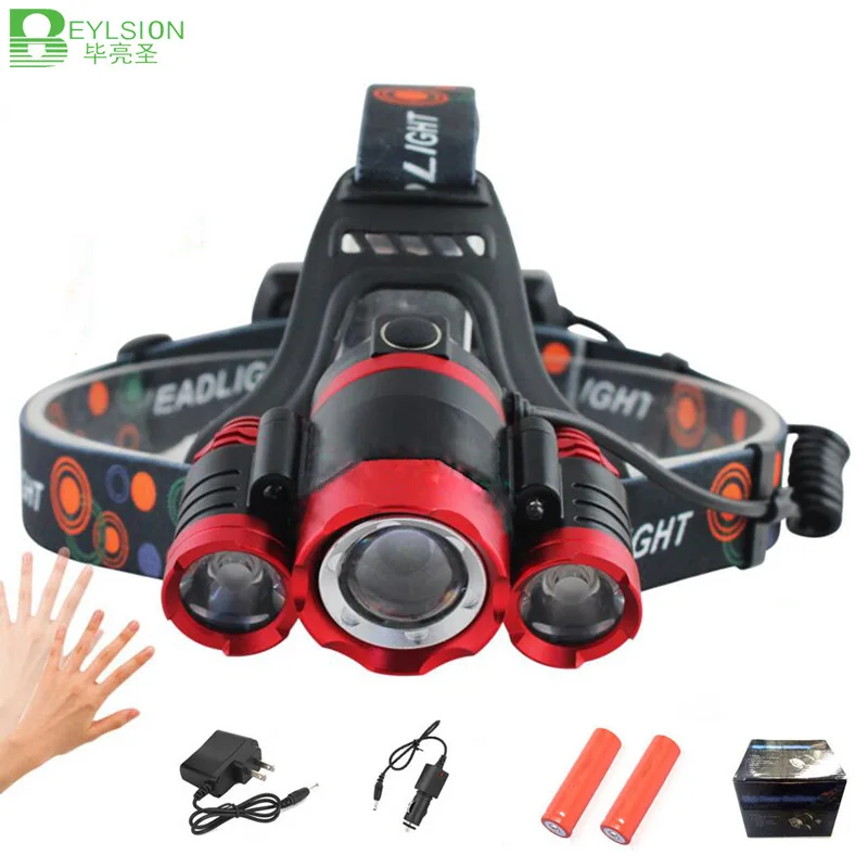 

High power led motion sensor headlamp T6 head torch lamp light lantern fishing bicycle flashlight rechargeable 18650 headlight