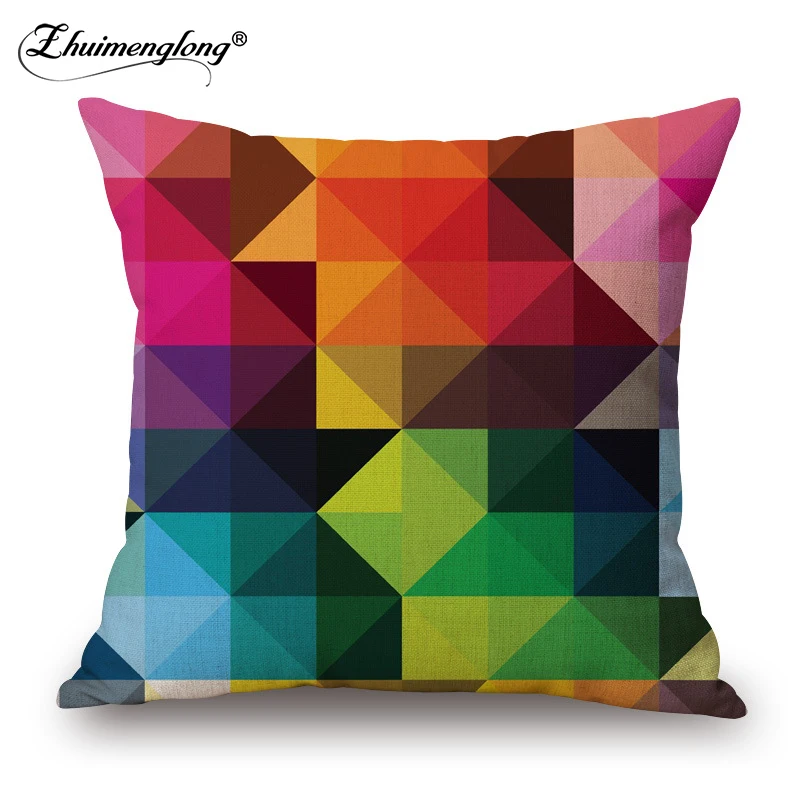 Zhuimenglong Square Linen Blend Geometric Decorative Chair Pillow Modern Cushion Garden Sitting Cojines Almofadas 45*45cm | Дом и сад
